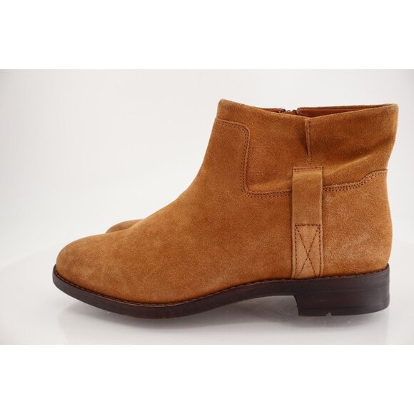 Franco Sarto Womens Malina Ankle Boots Booties Tan Brown Suede Zip Block 11 M - Picture 4 of 12